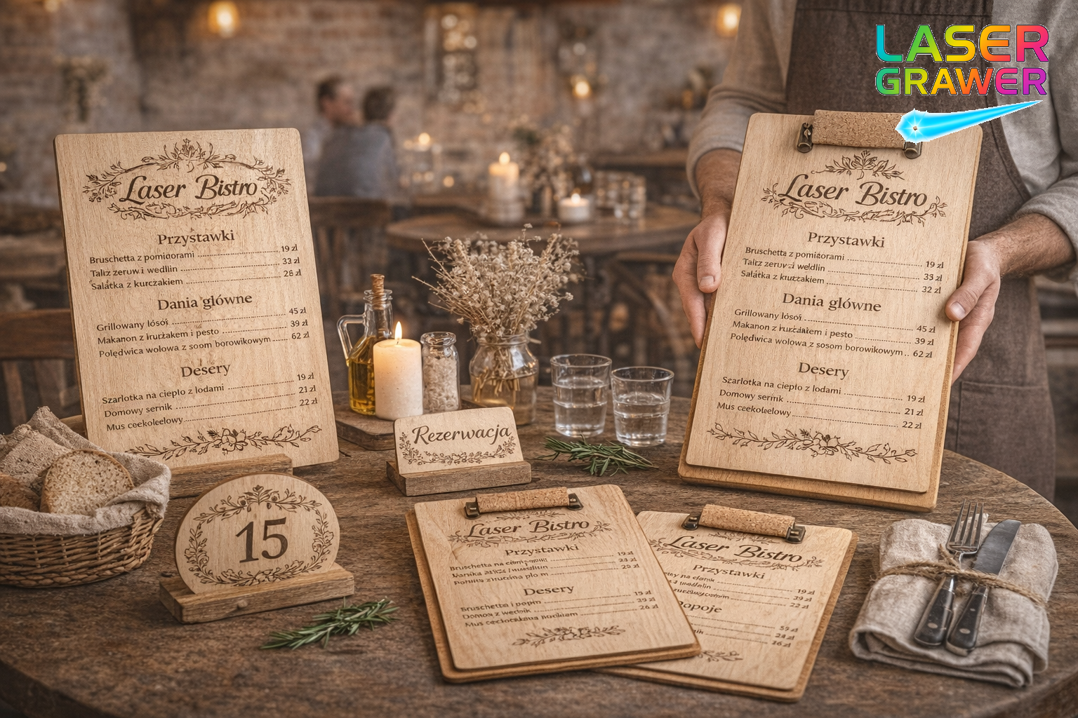 Menu Ze Sklejki i Tabliczki Restauracyjne – Naturalny Branding Lokalu